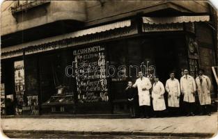 Budapest (?), Élelmiszerotthon, fűszer és csemege bolt, halcsarnok. photo (EM)