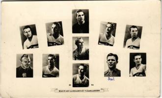 1954 Magyar Labdarúgó Válogatott, Aranycsapat. Puskás, Grosics, Hidegkuti. Képzőművészeti Alap / Hungarian national football team, Golden Team. Modern postcard (Rb)