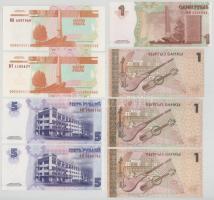 Dnyeszter-menti Köztársaság 2000. 1R (2x) + 2007. 1R + 5R (2x sorszámkövetők "AH 5030194 - AH 5...