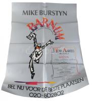 cca 1985 Mike Burstyn in Barnum, holland boradway musical plakát. Hajtva. Lapszéli apró szakadásokkal. Kisebb gyűrődésekkel. 118x82 cm