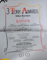 cca 1985 Mike Burstyn in Barnum, holland boradway musical plakát. Hajtva. Lapszéli apró szakadásokka...