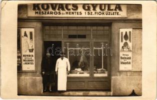 1930 Budapest XIV. Rákosfalva, Kovács Gyula mészáros és hentes 1. számú fiók üzlete. Zalán utca 6. photo (EK)