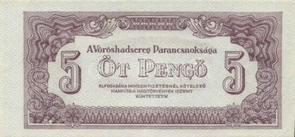 1944. "A Vörös Hadsereg Parancsnoksága" 2P (5x), 5P (5x) T:I,II+