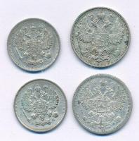 Orosz Birodalom 1907. 15k Ag + 1913. 10k Ag + 1914. 10k Ag + 15k Ag T:XF,VF patina
Russian Empire 1...