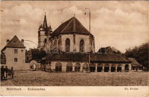1916 Szászsebes, Mühlbach, Sebesul Sasesc, Sebes; Evangélikus templom. Anna Gross kiadása / Lutheran church (kis szakadás / small tear)
