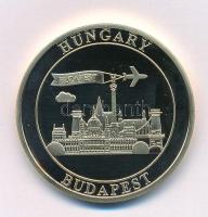 DN "Hungary - Chain Bridge - Budapest / Hungary - Budapest" aranyozott fém emlékérem, kaps...