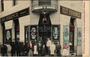 Budapest II. Élő Ferenc fűszer és csemege kereskedése, üzlet külső látképe. Élő Ferenc saját kiadása. Margit körút 26. (fl)