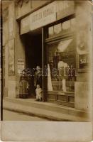 1913 Budapest VIII. Práter utca, Göttler Konrád bor és sörcsarnoka, Nagyváthy Jenő férfi szabó üzlete. photo (EB)