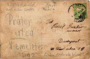 1913 Budapest VIII. Práter utca, Göttler Konrád bor és sörcsarnoka, Nagyváthy Jenő férfi szabó üzlet...