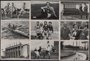 1936 Berlini olimpia gyűjtőképek (Sammelwerk Nr. 14. Olympia 1936 - Band II), összesen 40 db, 9x12 cm Hátoldalán nyomtatott feliratokkal 1936 Berlin Olympic Games collection photos (Sammelwerk Nr. 14. Olympia 1936 - Band II), 40 pieces in total, 9x12 cm With printed inscriptions on the back