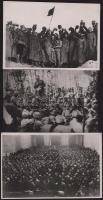1916-1919 Vaszilij Blücher a Vörös hadsereg parancsnoka, szovjet bolsevikek a forradalom idején, szovjet katonai gyűlés a fronton, A Ruzhinsky zászlóalj gyűlése, 5 db fotó a szovjet forradalom és polgárháború idejéből későbbi nagyítások 18x12 cm  1916-1919 Vasily Blücher, commander of the Red Army, Soviet Bolsheviks during the revolution, Soviet military meeting at the front, Meeting of the Ruzhinsky Battalion, 5 photos from the time of the Soviet revolution and civil war, later enlargements 18x12 cm
