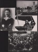 ca 1918 Tanácsköztársaság és kapcsolódó fotók Orosz és osztrák-magyar katonák barátkozása a fronton (bratyizás), a Tanácsköztársasággal kapcsolatot tartó orosz pilóta, Kerekes nevű magyar matróz akit a magyar titkosrendőrség megölt, Szamuely Tibor látogatás Leninnél Moszkvában. 4 db fotó későbbi nagyítások 18x12 cm  ca 1918 Soviet Republic and related photos Russian and Austro-Hungarian soldiers making friends on the front (fraternization), Russian pilot in contact with the Soviet Republic, Hungarian sailor named Kerekes who was killed by the Hungarian secret police, Tibor Szamuely visiting Lenin in Moscow. 4 photos later enlargements 18x12 cm