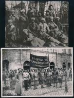 1918-19 A Vörös hadsereg Kínai egységeit ábrázoló két feliratozott fotó. Későbbi nagyítás. 18x12 cm  1918-19 Two captioned photos depicting Chinese units of the Red Army. Later enlargement. 18x12 cm
