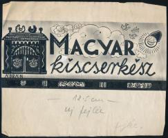 Ábrán Zoltán (1906-1986): Magyar Kiscserkész c. újság címlapterve.. Tus, ceruza, papír, jelzett, 17x22 cm (sarkán pici gyűrődéssel)