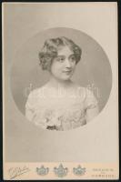 1901 Dohnányi Ernőné Galafrés Elza (1879-1977) színésznő kabinetfotója 11x16 cm