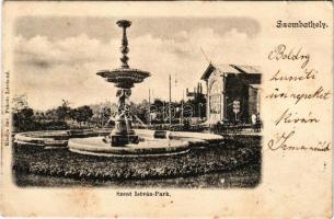 1904 Szombathely, Szent István park, szökőkút. Özv. Fekete Istvánné kiadása (kis szakadás / small tear)