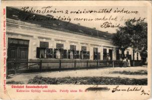 1906 Szombathely, Kutravics György vendéglője, étterem. Petőfi utca 8. C. Ch. Meyer kiadása (lyuk / pinhole)