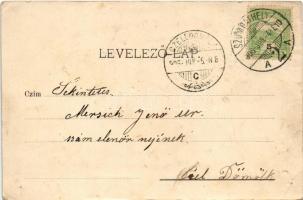 1906 Szombathely, Kutravics György vendéglője, étterem. Petőfi utca 8. C. Ch. Meyer kiadása (lyuk / ...