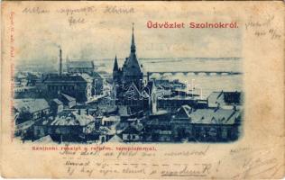 1900 Szolnok, részlet a református templommal. Szigeti H. udvari fényképész (EB)