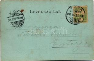 1902 Tata, Tata-Tóváros; Piaristák háza este holdfényben. Schmidt Edgar kiadása (fl)