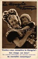 La Hongrie Pittoresque - "Akarja megismertetni külföldi barátaival Magyarországot? A magyar nép lelkét, szokásait, festői szépségét, romantikáját? Küldje el nekik e könyvet" Cserépfalvi kiadás. Francia nyelvű magyar idegenforgalmi propaganda, könyv reklám / Hungarian tourism propaganda and book advertisement, French edition. E. de Miklós (EK)