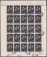 1950 Virág I. 1,75Ft 25-ös félív alul ívközéprésszel