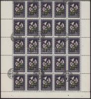 1950 Virág I. 1,75Ft 25-ös félív alul ívközéprésszel