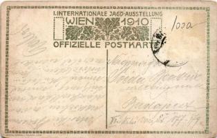 1910 I. Internationale Jagdausstellung Wien. Offizielle Postkarte. Cinograpischer Teil der Jagd / El...