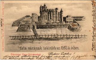 1902 Tata-Tóváros, Tata várának látképe az 1597. évben. Engländer és Társa kiadása (EK)