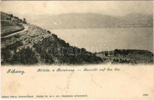 1901 Tihany, látkép. Kilátás a Balatonra. Grüner Simon, Erdélyi cs. és k. udvari fényképész műterméből (Rb)