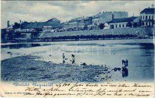 1899 Ungvár, Uzshorod, Uzhhorod, Uzhorod; híd, Ung partja. Székely és Illés kiadása / bridge, Uzh riverside (EK)