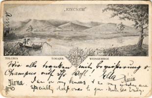 Tolcsva, "Kincsem", Tokaji Borvidék, címer (kopott sarkak / worn corners)