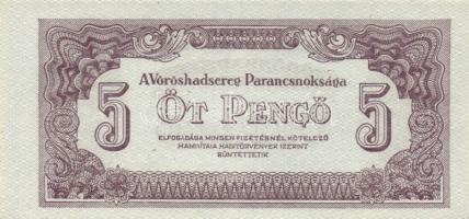 1944. "A Vörös Hadsereg Parancsnoksága" 2P (5x), 5P (5x) T:I,II+