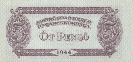1944. "A Vörös Hadsereg Parancsnoksága" 2P (5x), 5P (5x) T:I,II+