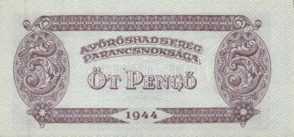 1944. "A Vörös Hadsereg Parancsnoksága" 2P (5x), 5P (5x) T:I,II+