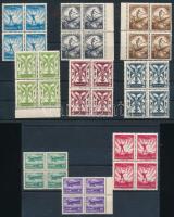 1933 Repülő (II.) sor négyestömbökben / Mi 502-510 block of 4 (400.000)