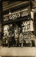 Budapest VII. Király utca (?), Gold Márk divat üzlete. photo (fa)