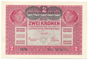 1917. 2K zöld "DEUTSCHÖSTERREICH" felülbélyegzéssel, "1676 585605" T:AU
Adamo K...