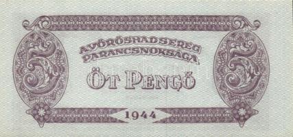 1944. "A Vörös Hadsereg Parancsnoksága" 2P (5x), 5P (5x) T:I,II+