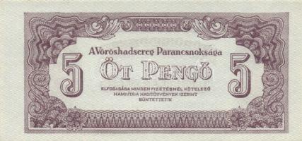 1944. "A Vörös Hadsereg Parancsnoksága" 2P (5x), 5P (5x) T:I,II+