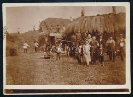 ca 1910 Cséplés Turán fotó 9x6 cm