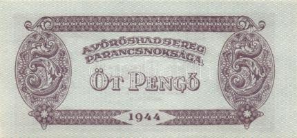 1944. "A Vörös Hadsereg Parancsnoksága" 2P (5x), 5P (5x) T:I,II+
