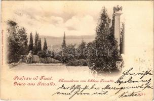 1899 Fiume, Rijeka; Trsat / Tersatto. Edgar Schmidt / mausoleum of the castle (kis szakadás / small tear)