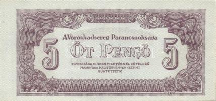 1944. "A Vörös Hadsereg Parancsnoksága" 2P (5x), 5P (5x) T:I,II+