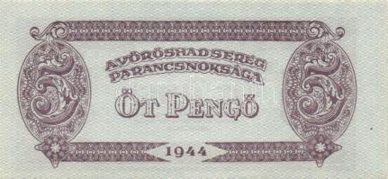 1944. "A Vörös Hadsereg Parancsnoksága" 2P (3x), 5P (3x) T:I,II+