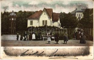 1900 Tarcsa, Tarcsafürdő, Bad Tatzmannsdorf; Mária villa és Karolina villa. Hönigmann kiadása / Maria-Villa und Karolinen-Villa / villas (lyukak / pinholes)