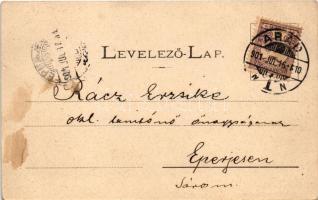 1901 Arad, Újarad, Új-Arad, Aradul Nou; Városháza, Római katolikus templom, Kir. Járásbíróság, üzlet...