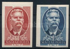 1951 Maxim Gorkij 60f és 1Ft vágott bélyeg