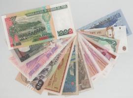 Vegyes, 13db-os külföldi bankjegytétel, benne: Banglades, Fehéroroszország, Moldova, Guyana, Bhután,...