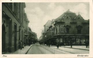 Pécs Király utca Lehr Izidor áruházával és az Éden drogériával (EK)
